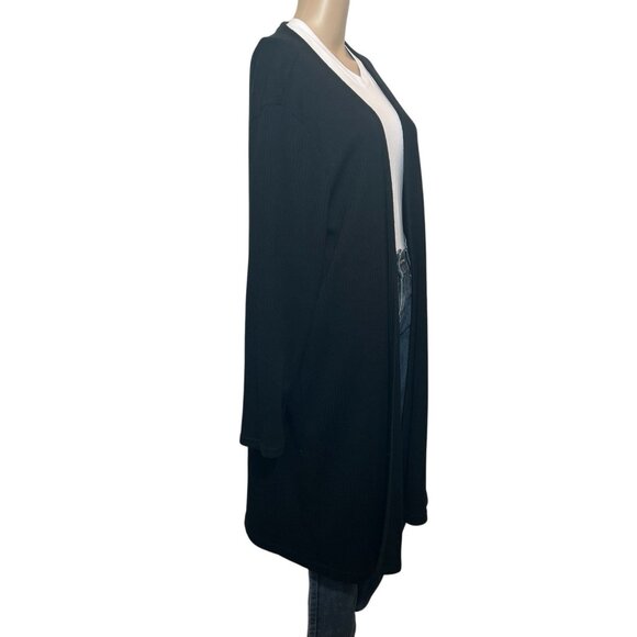 Coldwater Creek Women’s cardigan sweater Plus Size 2X Black Open Long Sleeves - Picture 2 of 7